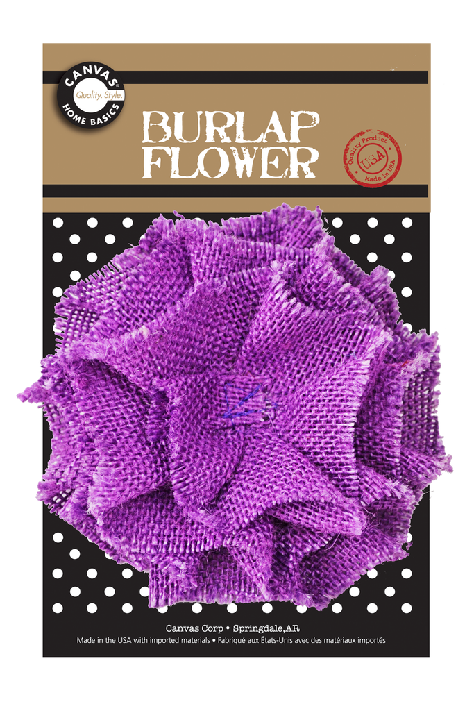 Burlap Flower - Purple