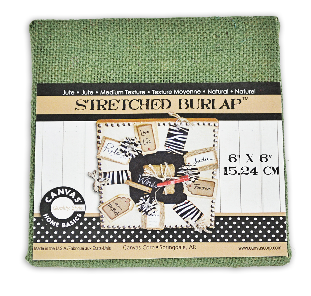 Stretched Burlap 6 x 6  - Hunter