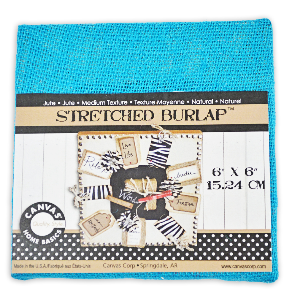 Stretched Burlap 6 x 6  - Teal