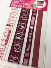 Printed Grosgrain Ribbons - Love