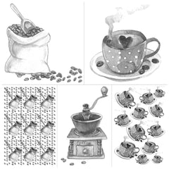 Mixed Media Origins Mini Art - Coffee Break  - Watercolor Style
