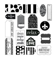 Tags -  Black on White